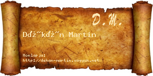 Dékán Martin névjegykártya